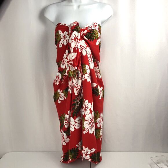 VTG Koko Knot Women's Sarong Hibiscus Tropical Scarf Shawl Beach Cover Wrap - Picture 2 of 16